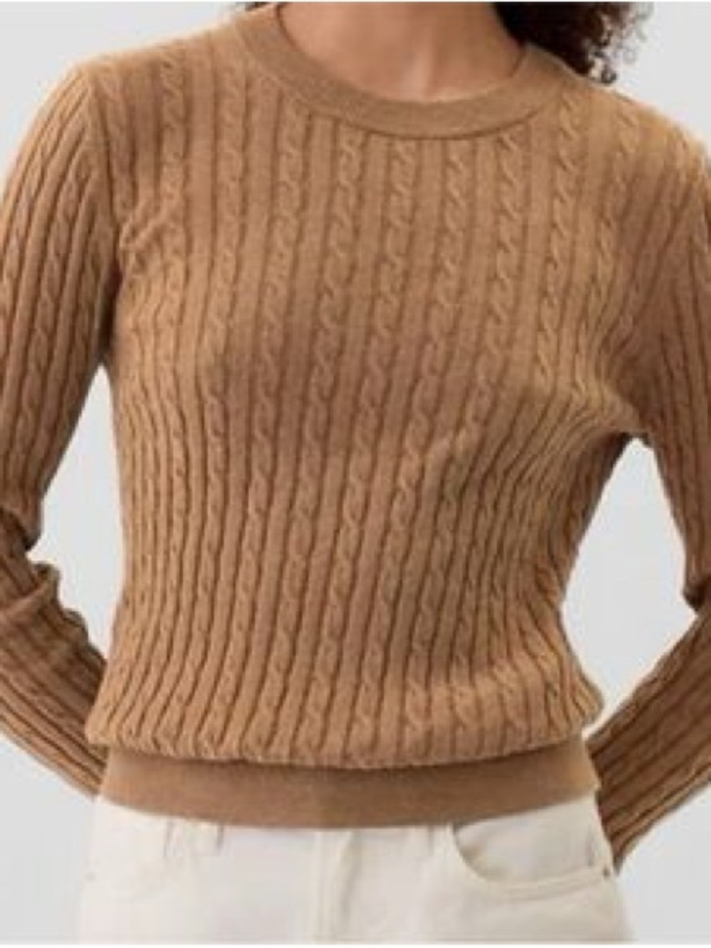 GAP CashSoft Cable-Knit Crewneck Sweater